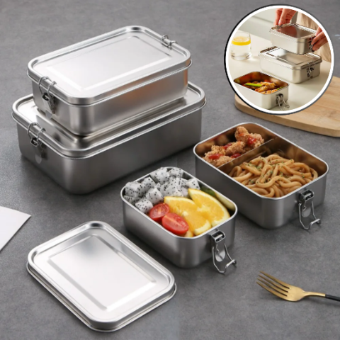 Boite-à-Lunch-Food-Box-Boite-Polyvalent-de-Repas-en-Métal