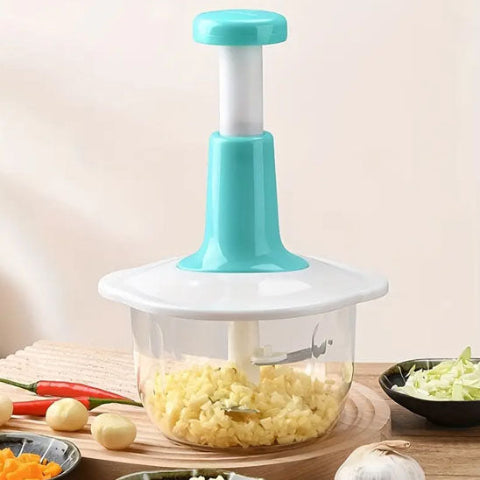 Presse-Ail-Hachoir-Robocook-Coupe-ail-legume-Bleu-blanc