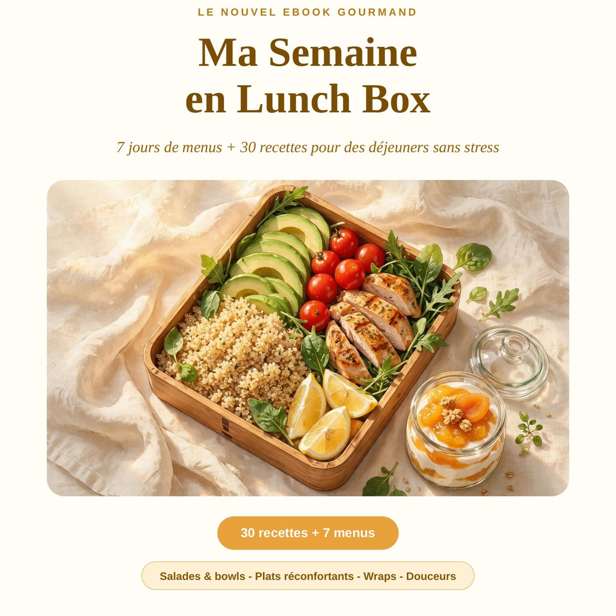 Ebook « Ma Semaine en Lunch Box » — 7 jours de menus et 30 recettes pour lunch box, déjeuners maison au bureau