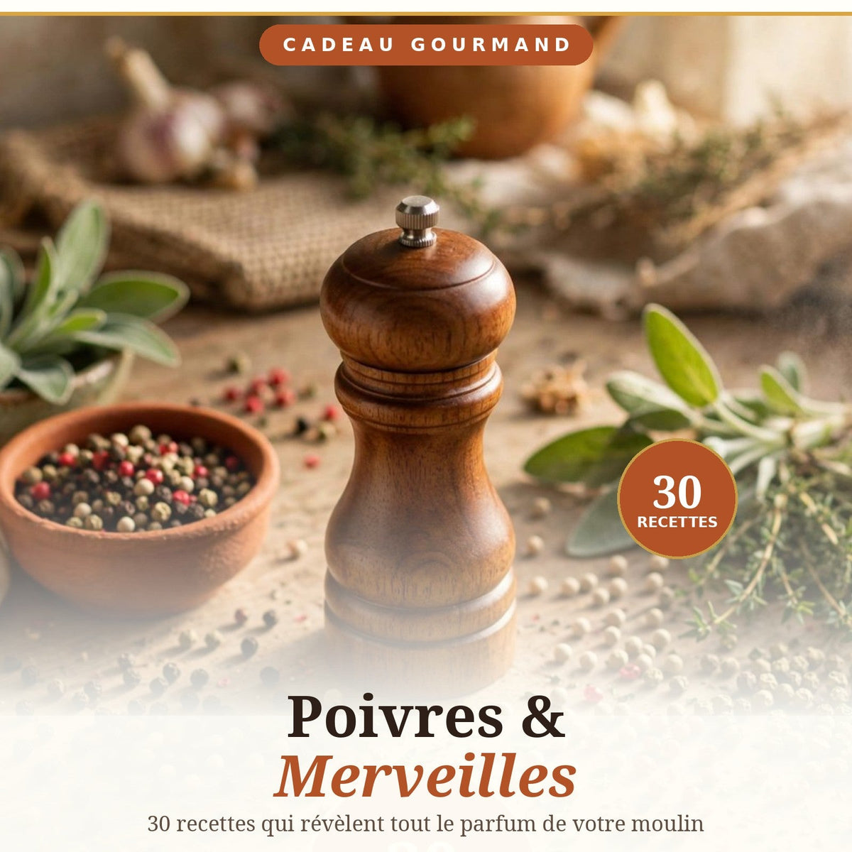 Ebook « Poivres & Merveilles » — 30 recettes pour moulins à poivre, accords des poivres du monde et moutures