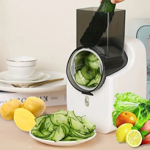 Trancheuse à Légumes Électrique Rotative 3 en 1, Trancheuse USB Trancheuse à Légumes Électrique Rotative 3 en 1, Trancheuse USB