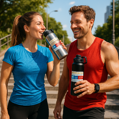 2Gourde-isotherme-ThermoEco-bouteille-Isotherme-sport-noir-argent-Bien-etre