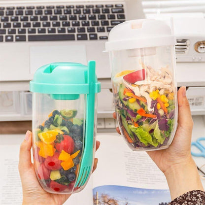 Boite-à-Repas-Isotherme-Lunch-Box-Vert-Blanc-Récipient-de-vinaigrette-à-salade