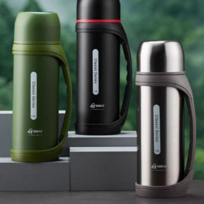 Bouteille-Isotherme-Bouli-thermos-grande-capacité-Noir-vert-argent