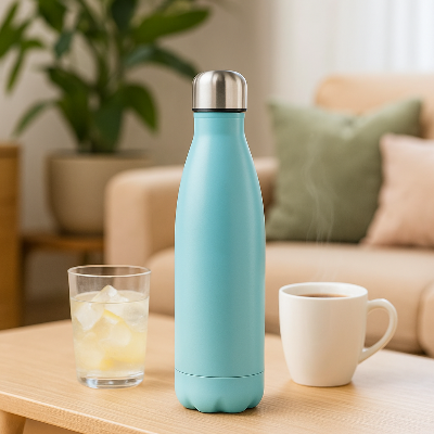 Bouteille-Isotherme-Confort-Thermique-Polyvalent-isolation-thermiqueGourde-Bleue-clair