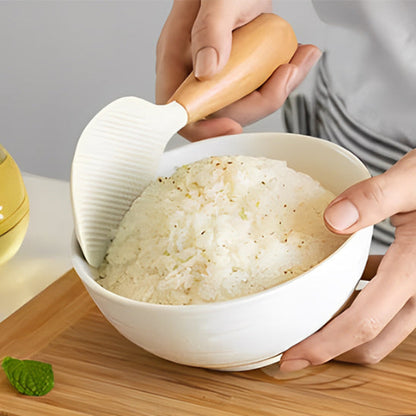 Cuisine-Spatule-Cuillère-a-riz-Bois-Brun-Silicone