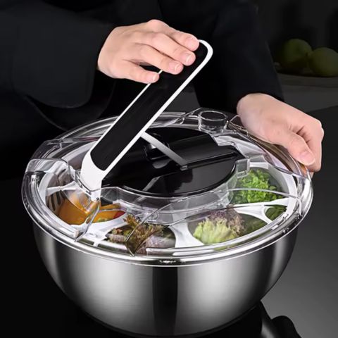 Essoreuse-à-Salade-Inox-Bio-Noire-Transparente-Pour-Agrumes