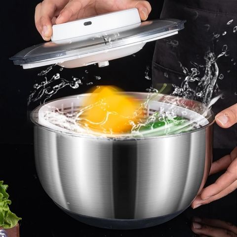 Essoreuse-à-Salade-Inox-Promax-Argenté-Pour-Fraises