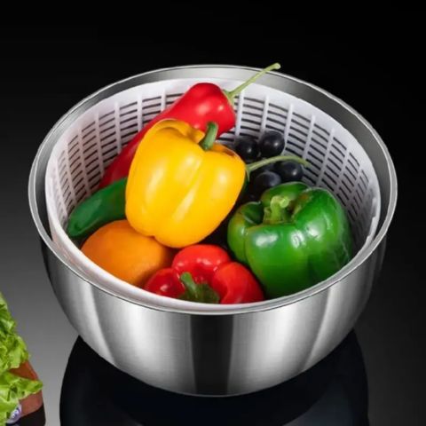 Essoreuse-à-Salade-Inox-Promax-Argenté-Pour-Passoire