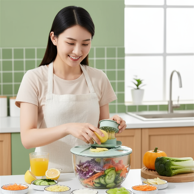 Essoreuse-à-Salade-Mandoline-de-Cuisine-Cuisiflex-Essoreuse-Multifonction-Innovante