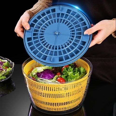 Essoreuse-à-Salade-Pliable-Plus-Jaune-Bleu-Pour-Fruits-et-Légumes