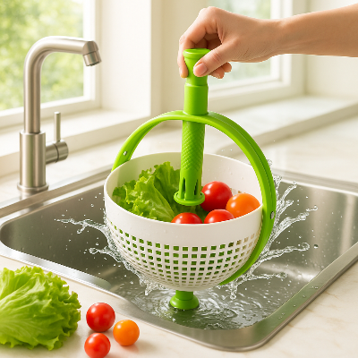 Essoreuse-a-Salade-Pliable-Rotatif-Vert-Blanc-Essoreuse-a-Salade-fraiche