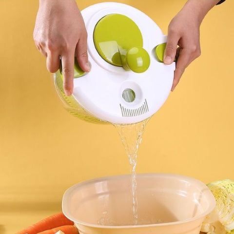 Essoreuse à Salade Manuelle - Bol 14,5 Cm, Capacité 3-4 Personnes - Avec Base Antidérapante - Couleur Jaune