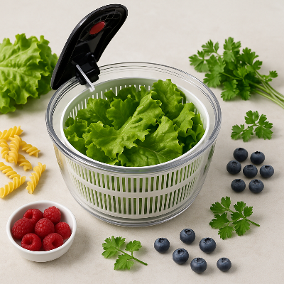 Essoreuse-a-Salade-Ultra-ustensile-cuisine-Essoreuse-essoreuse-salade-ultra-piston-levier-action-rotation