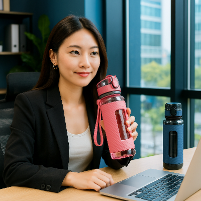  Gourde-1L-Activis-Gourde-1L-Activis-bouteille-de-sport-Rose-Bleu-Bouteille-Elegante-de-Bureau