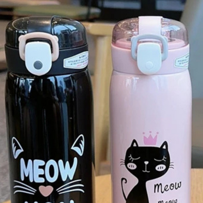 Gourde-Isotherme-Enfant-Miaouh-Noir-Rose