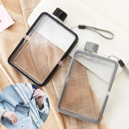 Gourde-Plastique-Plate-Gris