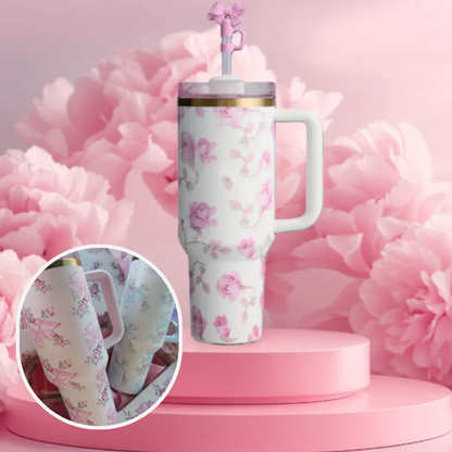 Gourde-Tasse-Isotherme-Ofrenda-Rose-Fraise