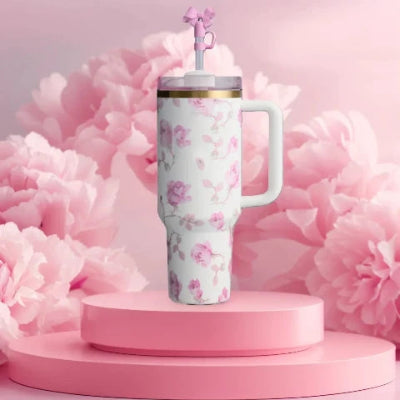 Gourde-Tasse-Isotherme-Ofrenda-florale-Rose