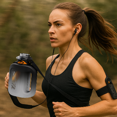 Gourde-de-sport-LEGION-Bouteille-de-sport-fitness-noir-blanc-Bouteille-Ergonomique