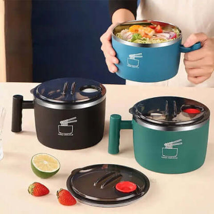 Lunch-box-Bol-isotherme-CocoonFood-Noir-Bleu-Vert-avec-couvercle-transparent