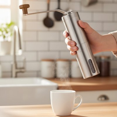 Moulin-a-Cafe-Manuel-Nomad-Inox-Materiau-en-acier-inoxydable-compact-portable-Design-cylindrique-compact-broyeur-grains-caf-voyage