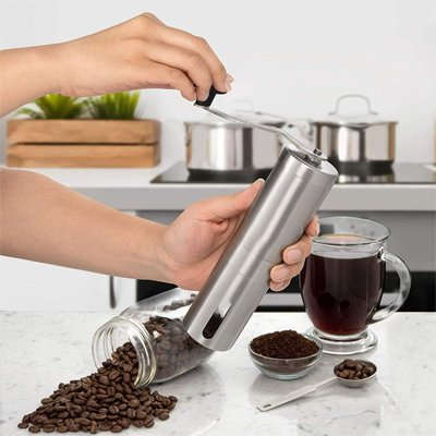 Moulin-a-Cafe-Manuel-Nomad-Inox-Materiau-en-acier-inoxydable-compact-portable-Designcylindrique-compact