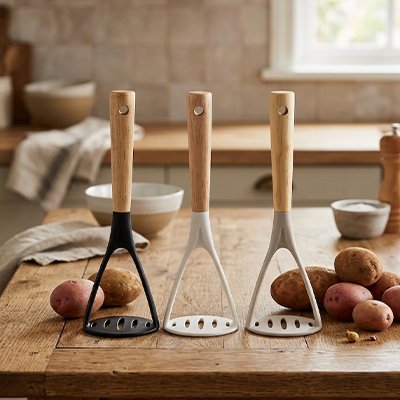 PRESSE-PUREE-ustensile-cuisine-contemporaine-noir-blanc-taupe