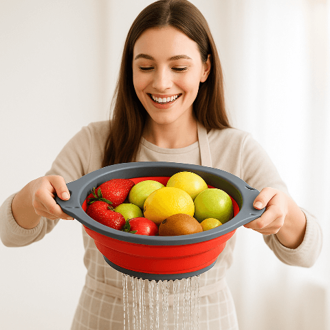 Passoire-Draina-Passoire-pliable-fruits-Rouge