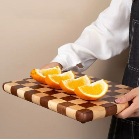 Planche-à-Découper-Bois-Damier-Planche-Découpe-Aliments-et-Légumes