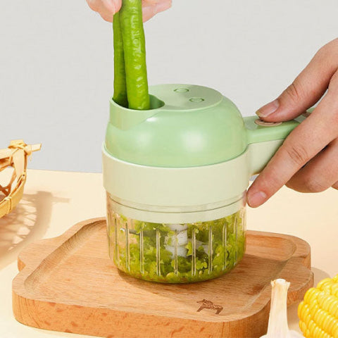 Presse-Ail-Coupe-légumes-Electrocut-Hachoir-pour-Aliments-Vert