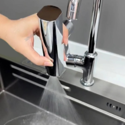 Rallonge-Robinet-Aqualis-Aerateur-robinet-3-modes-Clair-Gris