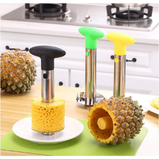 Coupe-ananas AnaSlicer en trois coloris, noir vert et jaune, coque évidée devant
