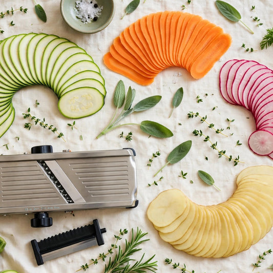 Ebook Fines Tranches, Grandes Saveurs — 30 recettes à la mandoline, couverture