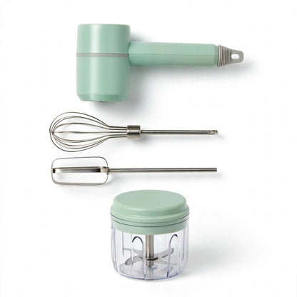Kit complet Cuisimix : bloc moteur, fouet lanterne, fouet allongé et bol hachoir