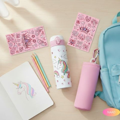 gourde-isotherme-enfant-blanc-thermos-licorne-acier-inoxydable