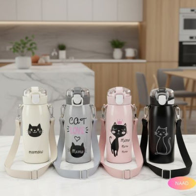 gourde-isotherme-enfant-miaouh-bouteille-enfant-blanc-rose-noir-gris