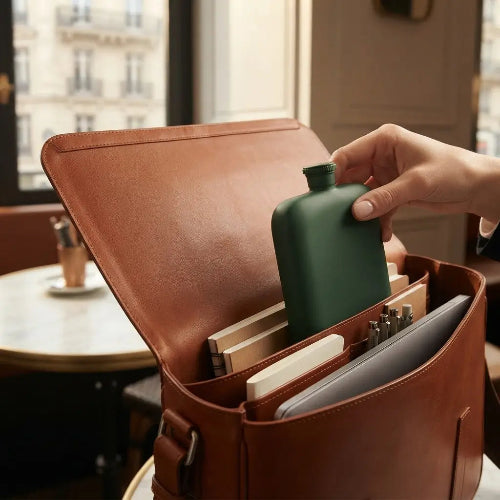 gourde-plate-bureau-sacoche-travail-ordinateur-flasque-de-poche-etanche-spiritueux