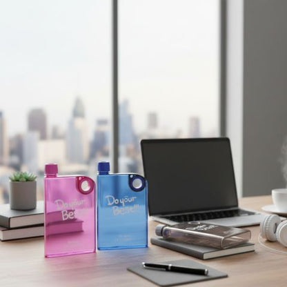 Gourde Plate | HydraBook : L’Élégance d'une Hydratation Libre, Fine et Sans BPA au Format A5