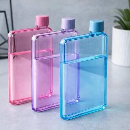 Gourde Plate Plastique 420ml | SlimBook – La Bouteille Extra-Fine