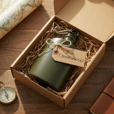 gourde-plate-vert-cantine-etanche-avec-mousqueton-fixation