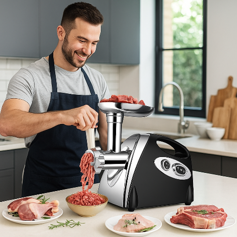hachoir-a-viande-electrique-Robot-culinaire-noir-appareil-de-cuisine-préparation-de-viande