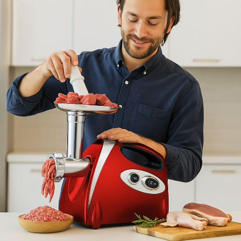 hachoir-a-viande-electrique-Robot-culinaire-rouge-puissance-2800W-appareil-de-cuisine-préparation-de-viande