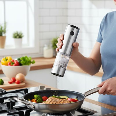 moulin-inox-Moulin-a-poivre-electrique-Moulin-à-sel-automatique
